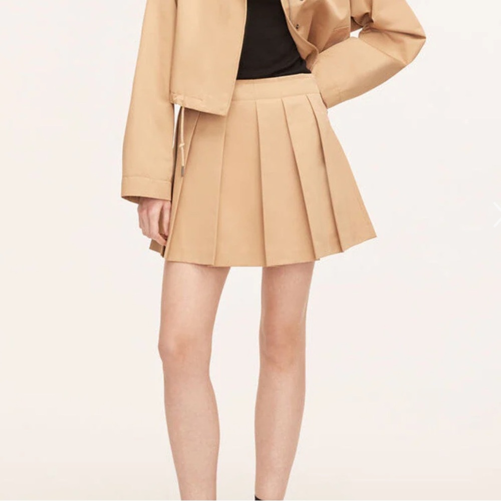 NWOT - Rebecca Taylor Military Cotton Pleated Mini Skirt - Size US8